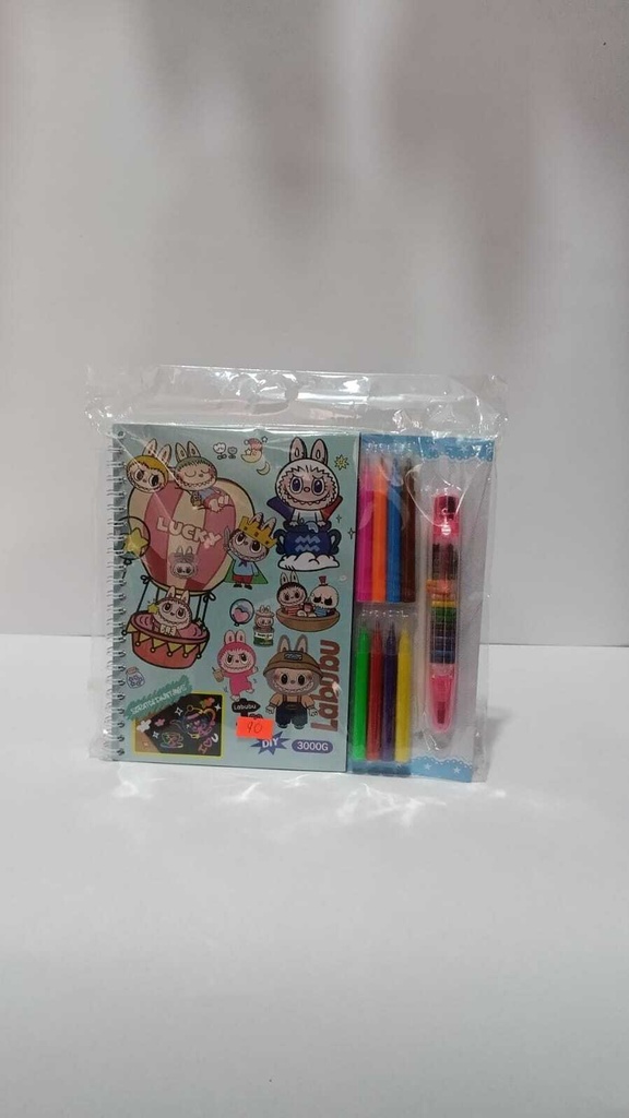 Set Libreta Colores Lapicero Labubu