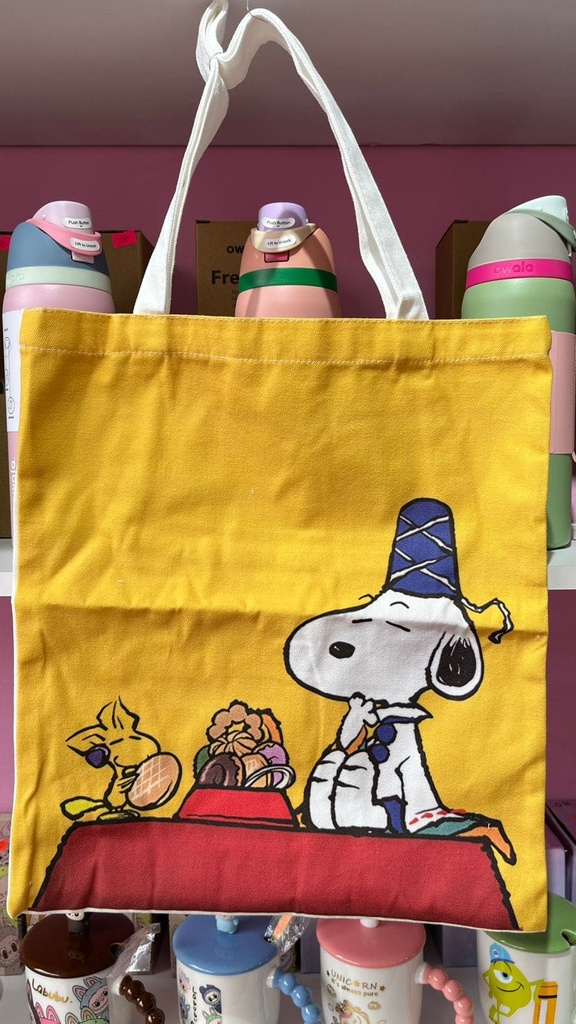 Bolsa Snoopy colores, manta, Tote, amarilla