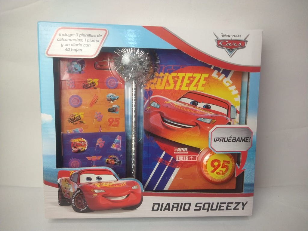 Set Diario Cars con Pluma y Calcomanías