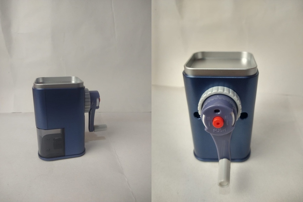 Sacapuntas con manivela manual, ajuste de espesor