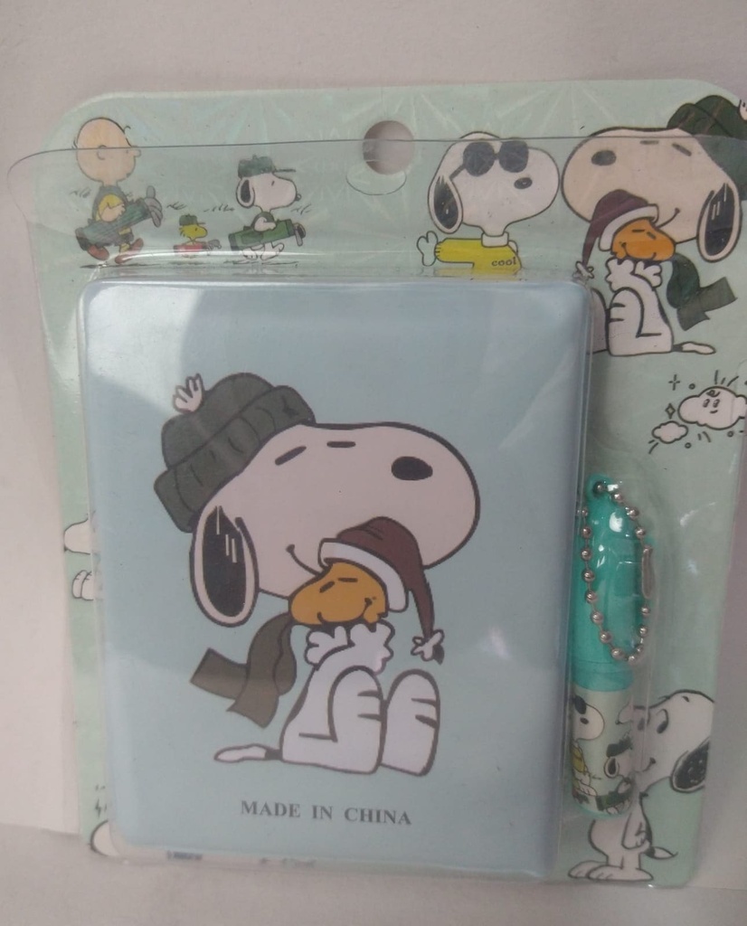 Mini Libreta Snoopy  Pluma Tinta Negra