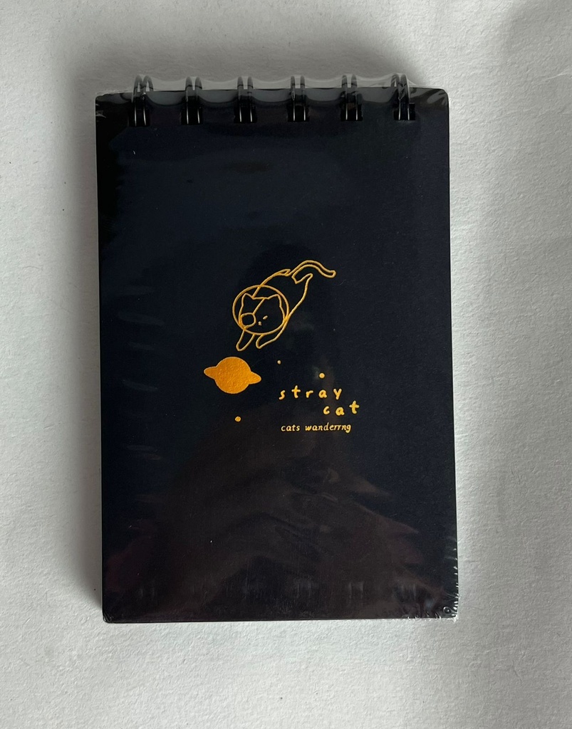 Mini Libreta Espiral de Hoja Negra Stray Cat