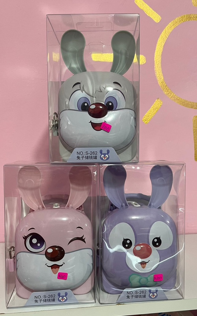 Alcancía Metálica En Forma De Conejo.