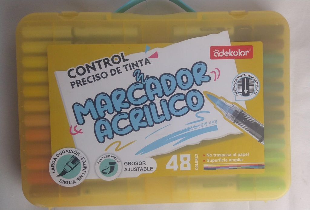 Marcador Acrílico Control Preciso De Tinta 48 pzas ADEKOLOR 