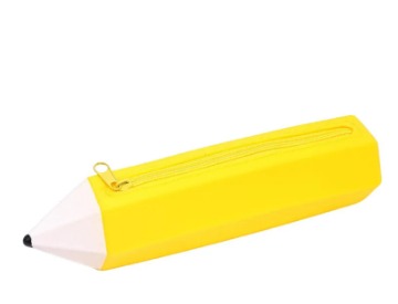 Lapicera de silicona con forma de lápiz amarillo