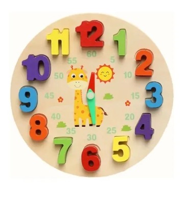 Reloj Didáctico Madera Con Números Figura Educativo Madera