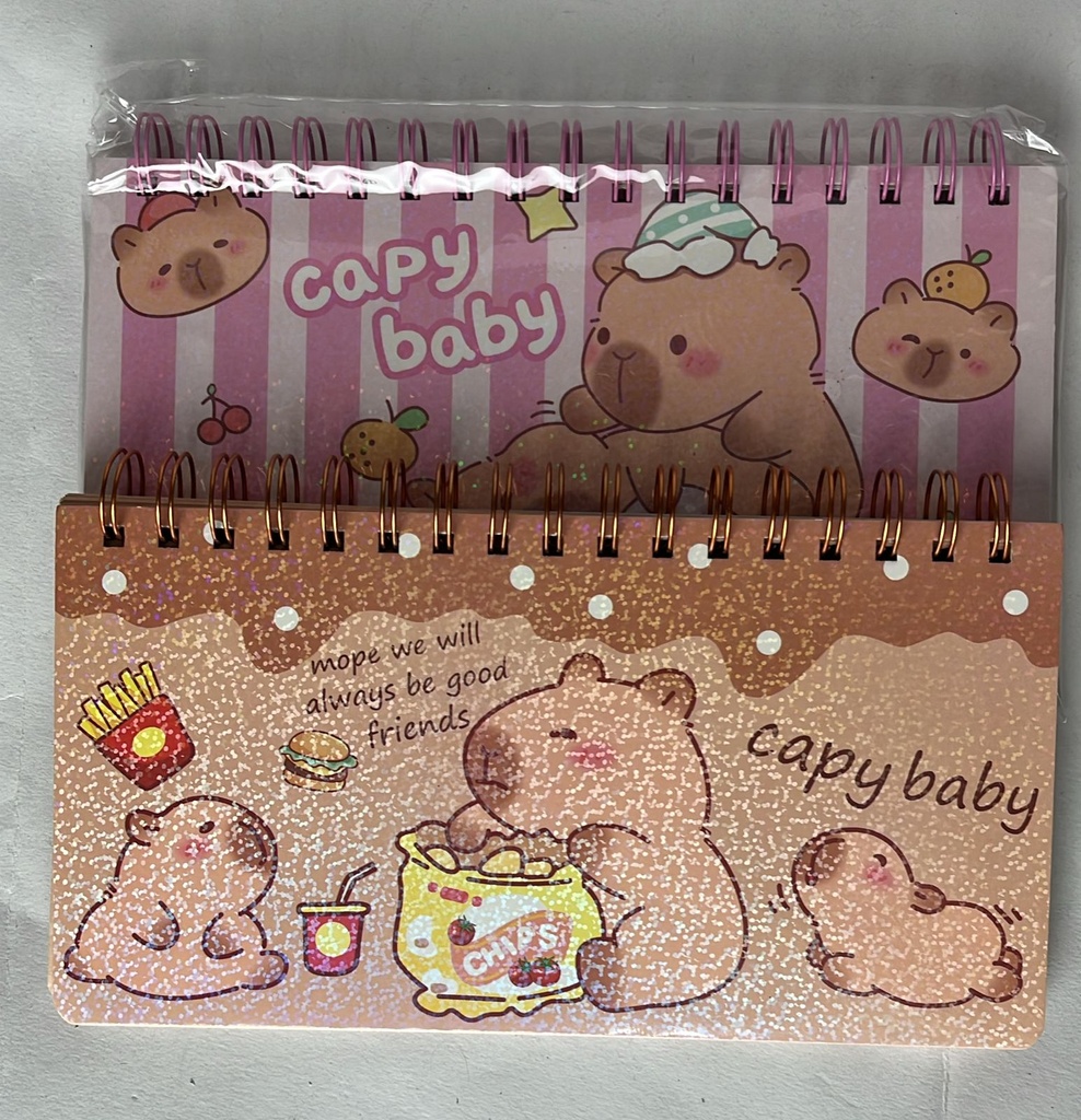 Libreta Rectangular con Separadores Hoja Decorada Diseños Capibara