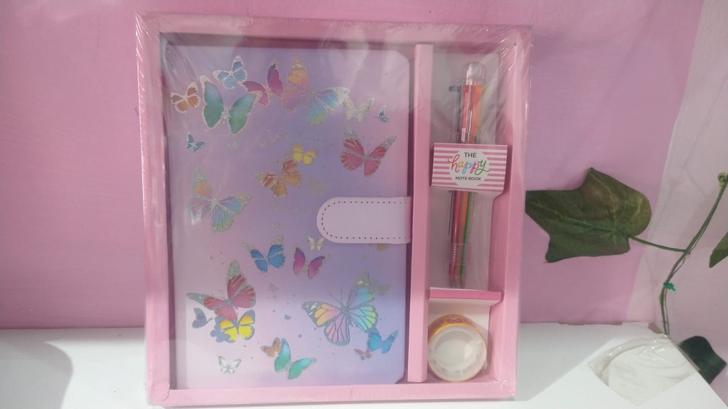 Juego De Cuaderno Diario Con Candado, Bolígrafo, cinta adhesiva.