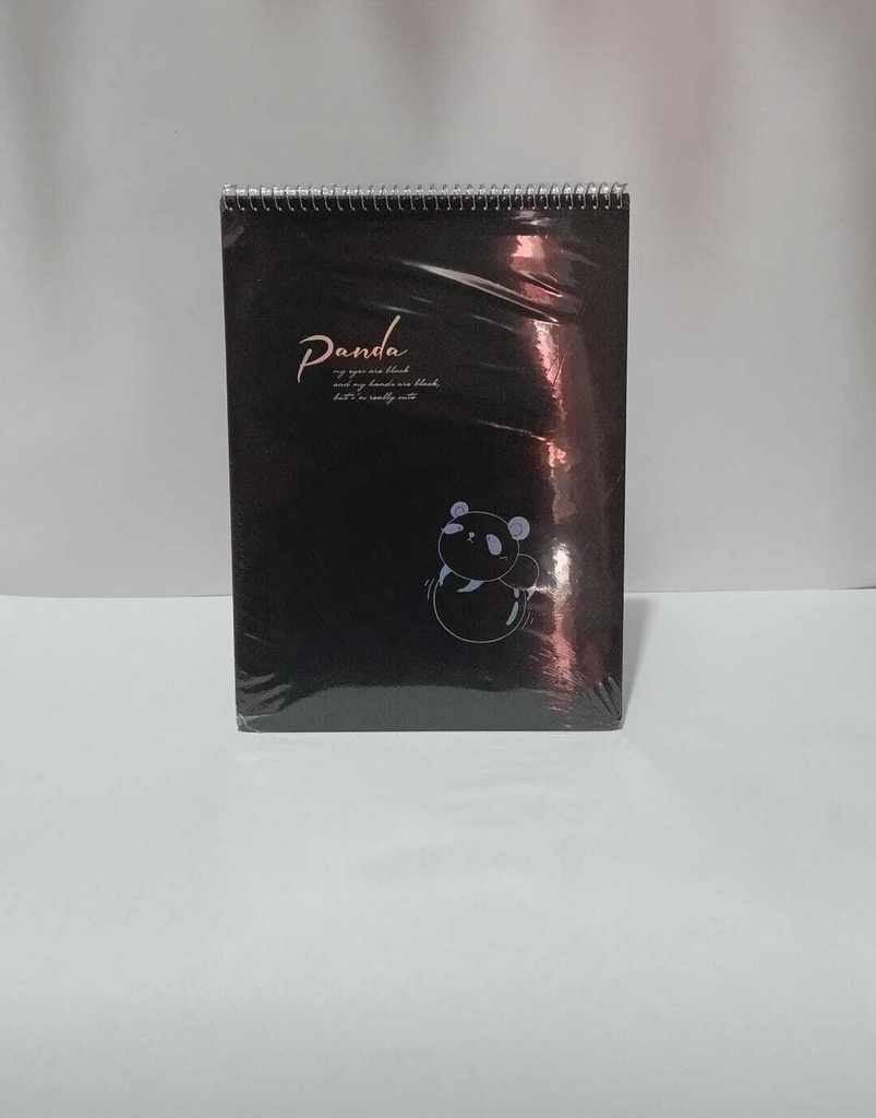 Cuaderno negro Panda con espiral superior 