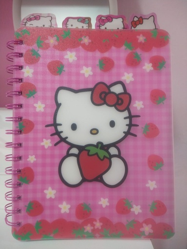 Cuaderno con fresa de Hello Kitty con separadores 
