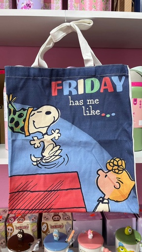 Bolsa Snoopy colores, manta, Tote, azul Friday.