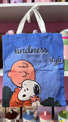 Bolsa Snoopy colores, manta, Tote, Kidnees, amigos, azul.