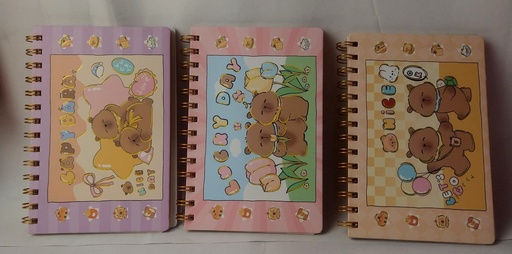 Libreta Capibara A5 Pasta Dura de Espiral 