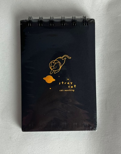 Mini Libreta Espiral de Hoja Negra Stray Cat