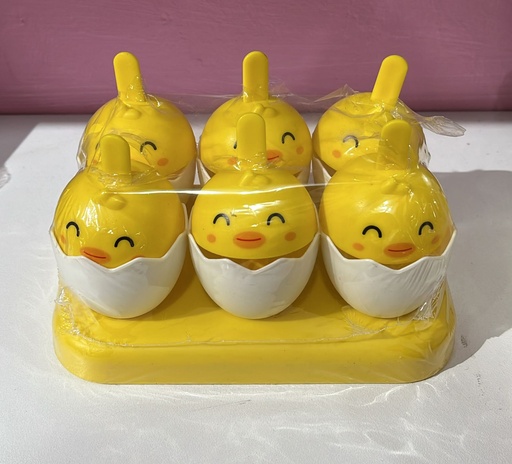 Molde Para Hacer Helados Niños Bebes X 6 Palitos Pollitos Color Amarillo