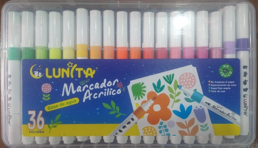 Marcador Acrílico LUNITA Base agua 36 pza 