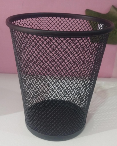 Porta Lápices Malla Metálica Grande 13.8cmx11cm Negro