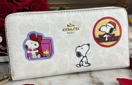 Cartera Coach X Peanuts Larga Snoopy