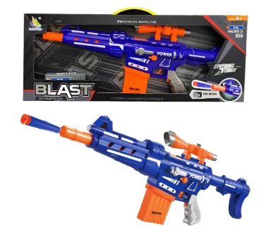 Pistola Lanzadora De Dardos De Espuma Para Niños Azul Y Naranja