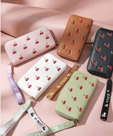 CARTERA CEREZAS Con Muñequera 