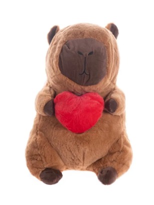 Peluche Capibara Suave Amoroso Con Corazón 