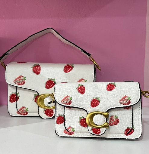 Bolso de hombro Coach con estampado de cerezas